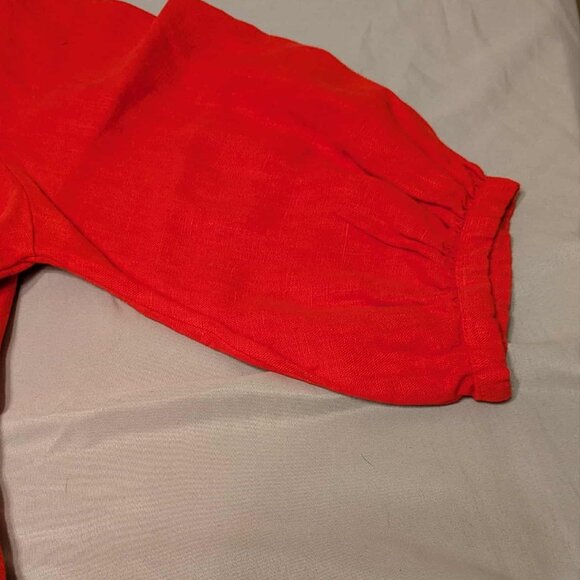 Bryn Walker Red A Line Midi Dress Size Small Heavy Linen Never Washed or Worn - Picture 10 of 12